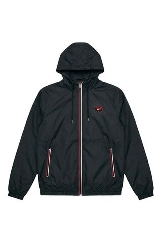 Windjack met capuchon. - Zwart