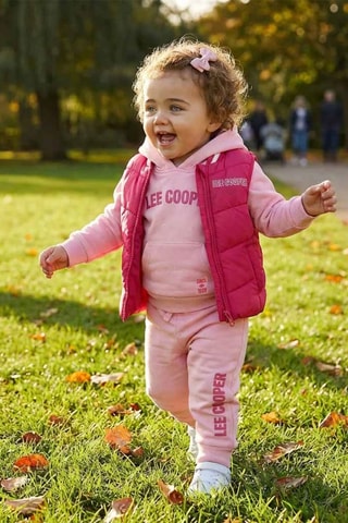 Sweater met Capuchon, Gewatteerde Jas en Joggingbroek - Roze