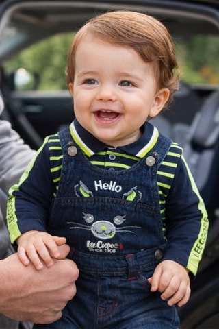 Polo met Lange Mouwen en Tuinbroek - Blauw en groen