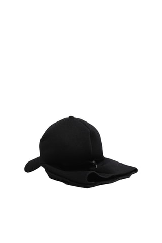 Gorra de béisbol de lana virgen - Negro
