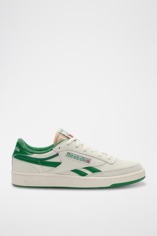 Zapatillas de piel Club C Revenge Vintage - Blanco y verde oscuro
