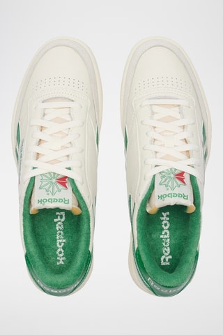 Zapatillas de piel Club C Revenge Vintage - Blanco y verde oscuro