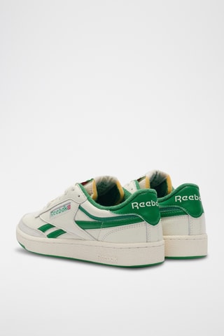 Zapatillas de piel Club C Revenge Vintage - Blanco y verde oscuro