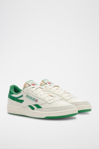 Zapatillas de piel Club C Revenge Vintage - Blanco y verde oscuro