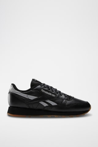 Zapatillas de piel - Negro y plateado