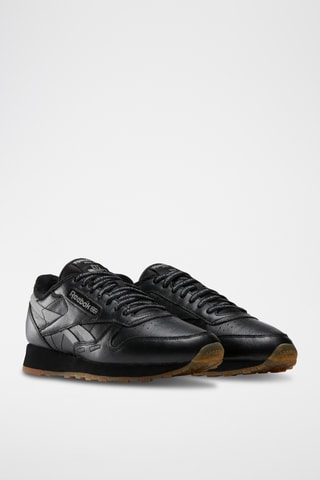 Zapatillas de piel - Negro y plateado