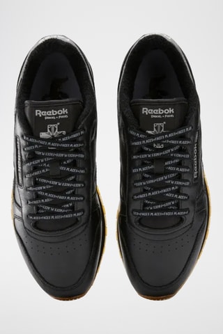 Zapatillas de piel - Negro y plateado