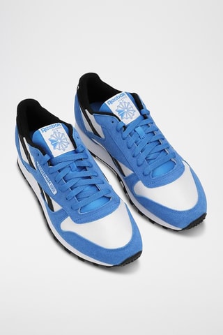 Zapatillas de piel Classic - Blanco y azul claro