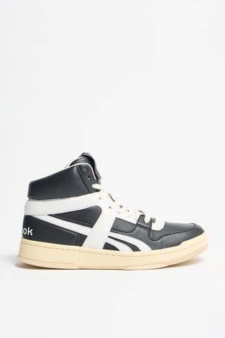 Zapatillas altas de piel - Negro y blanco