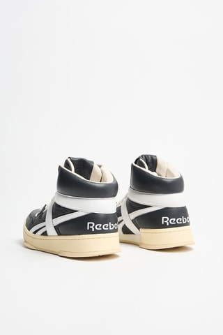 Zapatillas altas de piel - Negro y blanco