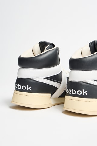 Zapatillas altas de piel - Negro y blanco
