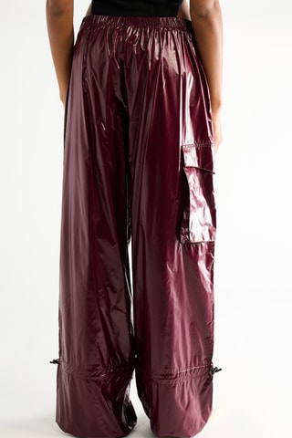 Pantalón efecto doble prenda - Burdeos