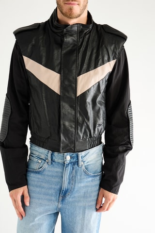 Chaqueta para moto - Negro y crudo