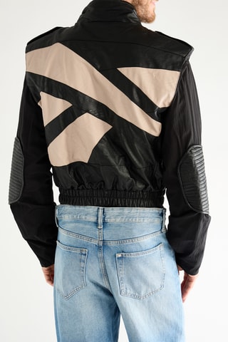 Chaqueta para moto - Negro y crudo