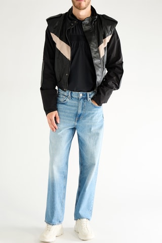 Chaqueta para moto - Negro y crudo