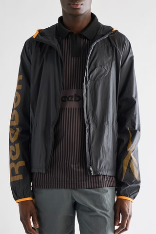 Chaqueta de running con capucha - Negro