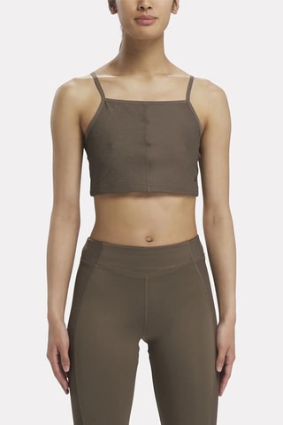 Crop top de yoga Rib - Topo oscuro
