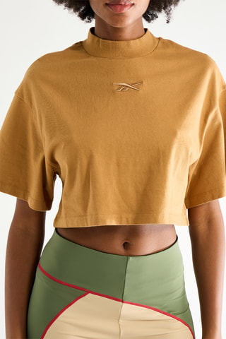 Camiseta cropped - Mostaza