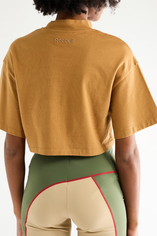 Camiseta cropped - Mostaza