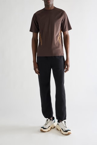 Camiseta de running - Marrón oscuro y mostaza