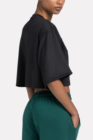 Camiseta cropped Team - Negro