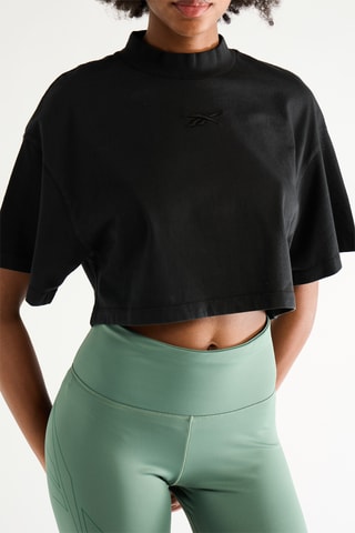 Camiseta cropped - Negro