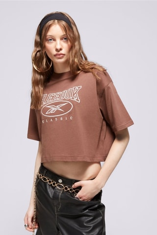 Camiseta cropped - Marrón