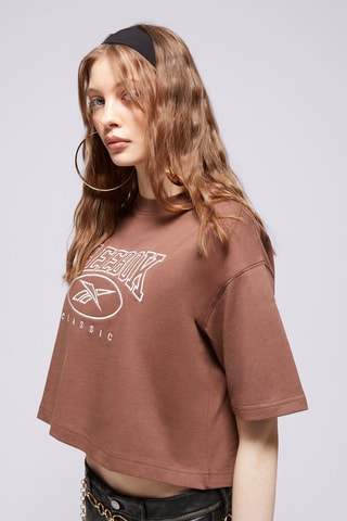Camiseta cropped - Marrón