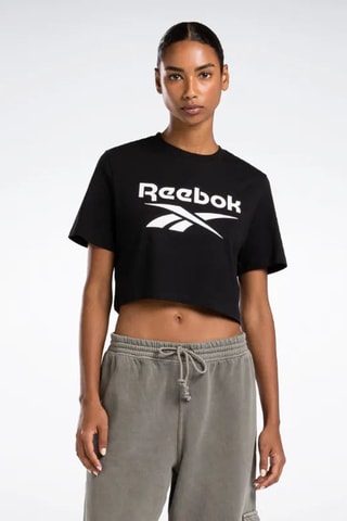 Camiseta cropped Identity - Negro