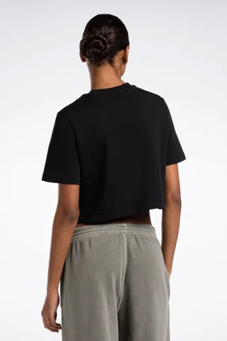 Camiseta cropped Identity - Negro