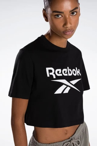Camiseta cropped Identity - Negro