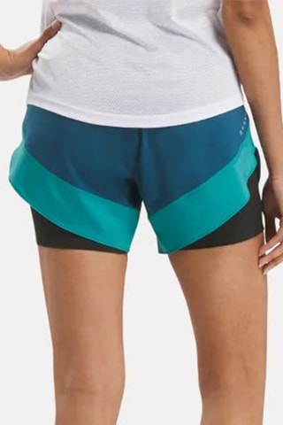 Short de running 2 en 1 - Negro y azul petróleo