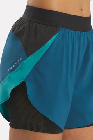 Short de running 2 en 1 - Negro y azul petróleo