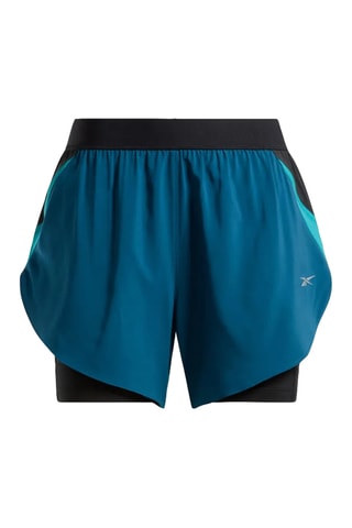 Short de running 2 en 1 - Negro y azul petróleo