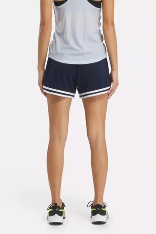 Short de entrenamiento tiro alto - Azul marino y blanco