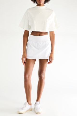 Falda evasé de talle alto - Blanco