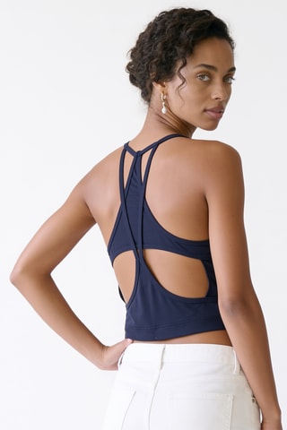 Crop top de yoga - Azul marino