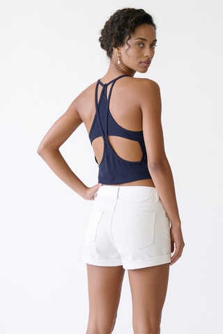 Crop top de yoga - Azul marino