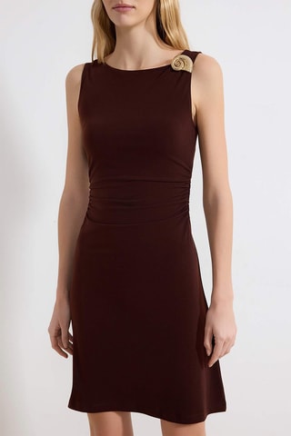 Robe drapée - Marron