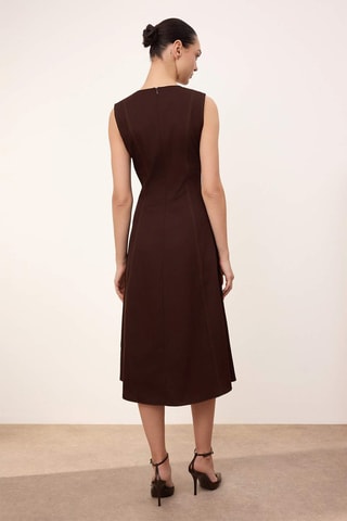 Robe midi - Marron