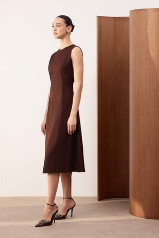 Robe midi - Marron