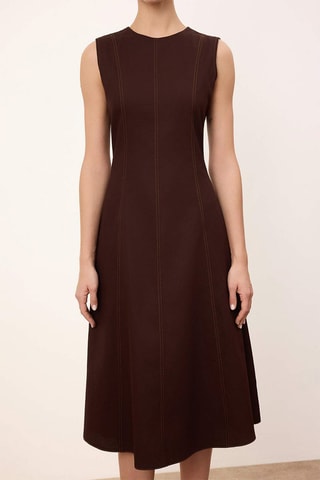 Robe midi - Marron