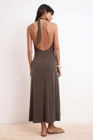 Robe midi - Marron