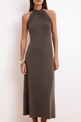 Robe midi - Marron