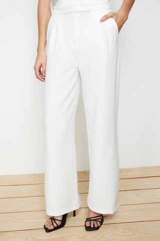 Pantalon wide legs taille haute - Blanc