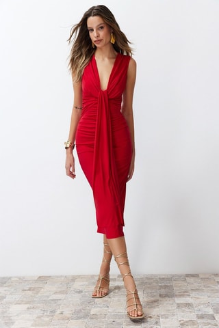 Robe fourreau - Rouge