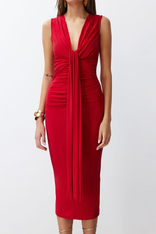 Robe fourreau - Rouge