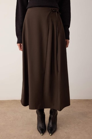 Jupe longue taille haute - Marron