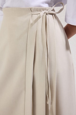 Jupe longue taille haute - Beige