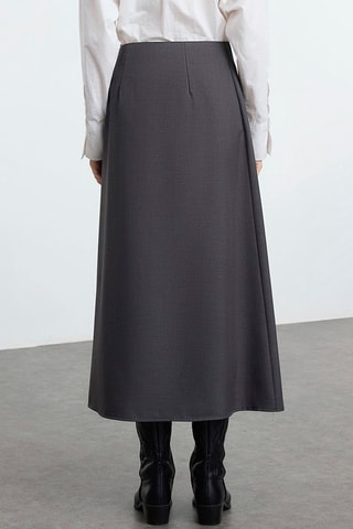Jupe longue taille haute - Gris